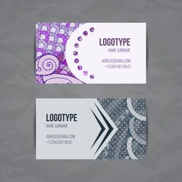 Set of vector design templates. Brochures in random colorful style. Zentangle Stock Illustration