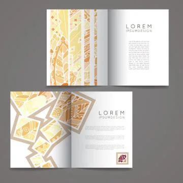 Set of vector design templates. Brochures in random colorful style. Zentangle Illustrazione stock