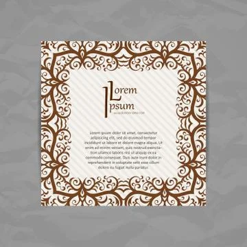 Set of vector design templates. Business card with floral ornament. Vintage Stock Illustration