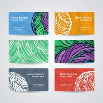 Set of vector design templates. Business card with adstract circle ornament Stock Illustration