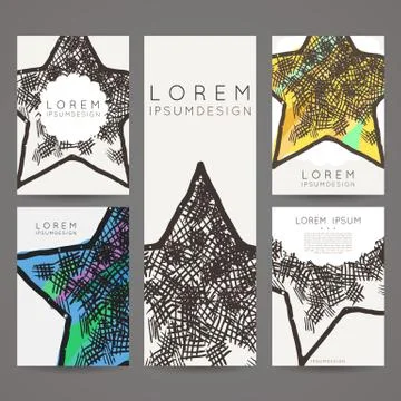 Set of vector design templates. Business card with star element. Hipster styl Stockillustratie
