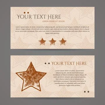 Set of vector design templates. Business card with star element. Hipster styl Stockillustratie