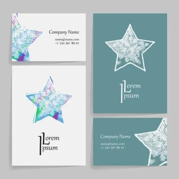 Set of vector design templates. Business card with star element. Hipster styl 库存插图