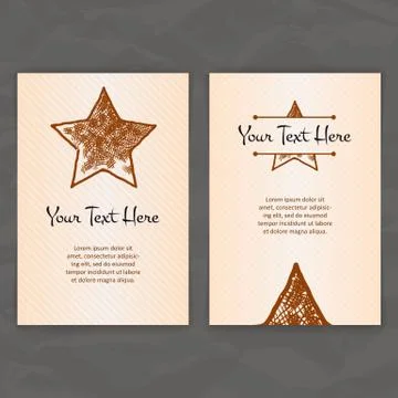 Set of vector design templates. Business card with star element. Hipster styl Stockillustratie