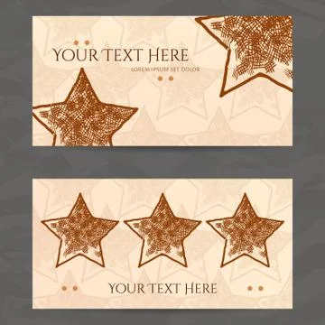 Set of vector design templates. Business card with star element. Hipster styl Stock Illustration