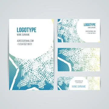 Set of vector design templates. Business card with star element. Hipster styl 库存插图