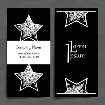 Set of vector design templates. Business card with star element. Hipster styl Stockillustratie