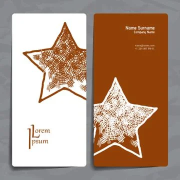 Set of vector design templates. Business card with star element. Hipster styl 库存插图