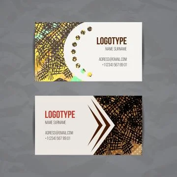 Set of vector design templates. Business card with star element. Hipster styl Stockillustratie