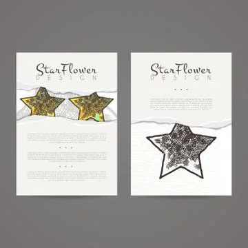 Set of vector design templates. Business card with star element. Hipster styl 库存插图