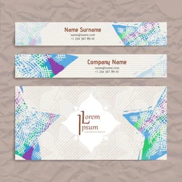 Set of vector design templates. Business card with star element. Hipster styl Stockillustratie