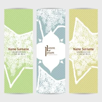 Set of vector design templates. Business card with star element. Hipster styl Stockillustratie