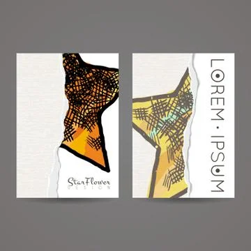 Set of vector design templates. Business card with star element. Hipster styl 库存插图