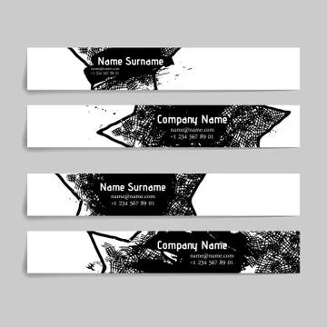 Set of vector design templates. Business card with star element. Hipster styl 库存插图