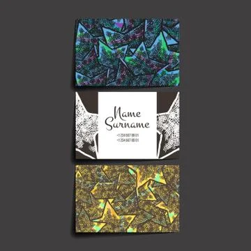 Set of vector design templates. Business card with star element. Hipster styl Stockillustratie