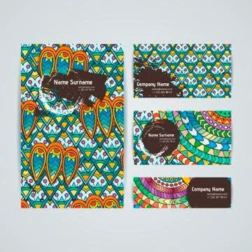 Set of vector design templates. Frames and backgrounds. Zentangle designs Illustrazione stock