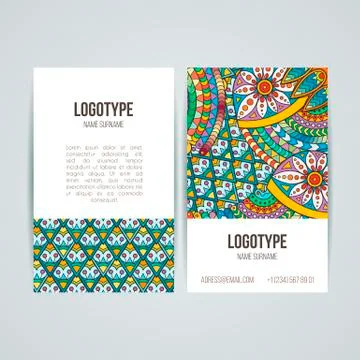 Set of vector design templates. Frames and backgrounds. Zentangle designs Stock Illustration