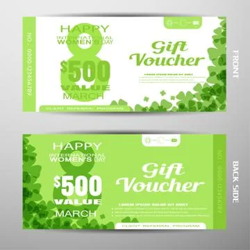 Set of vector discont voucher for 8 of March - International Women's Day on t Stock Illustration