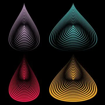 Set of vector drops elements from lines Stock Illustration