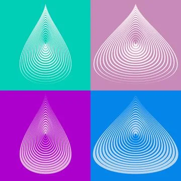 Set of vector drops elements from lines Stock Illustration