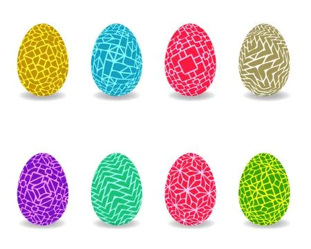 Set of vector easter egg with pattern Stock Illustration