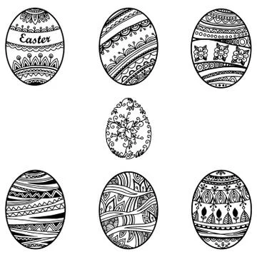 Set of vector easter eggs Stock Illustration