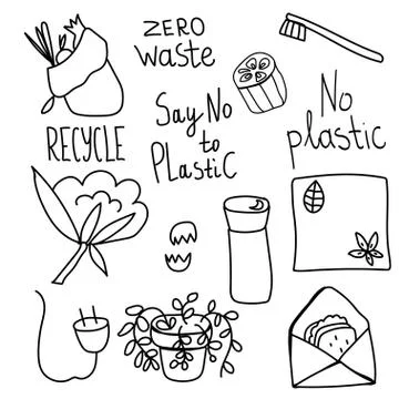 Set of vector ecology of elements Stock Illustration