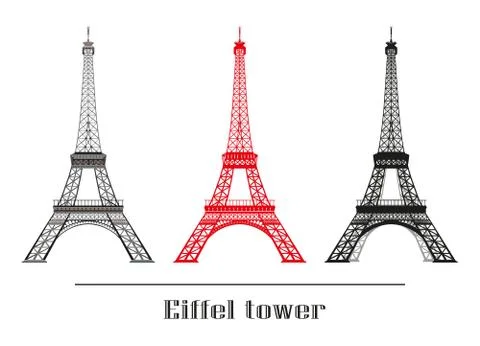 Set of vector Eiffel tower Stock-Illustration