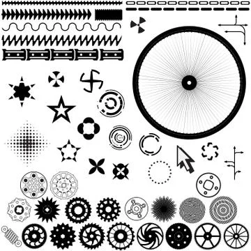 Set of vector elements for design - gears, wheels Illustrazione stock