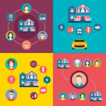 Set of vector elements infographics smart home イラスト素材