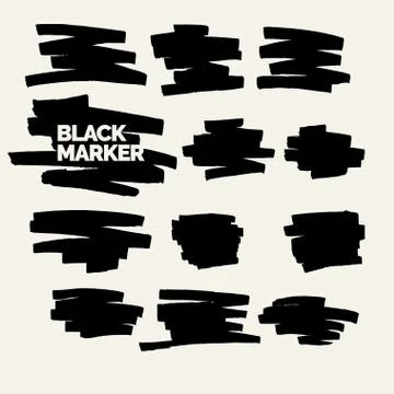 Set of vector elements for marker presentations. Stock Illustration