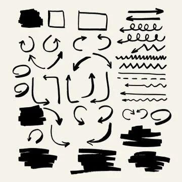 Set of vector elements for marker presentations. Stockillustratie