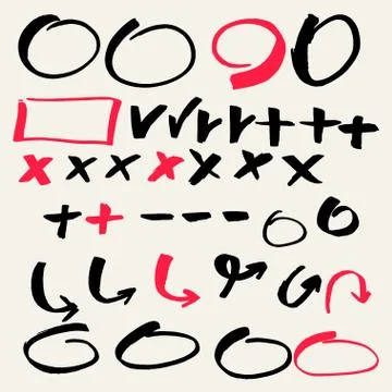 Set of vector elements for marker presentations. Stock Illustration