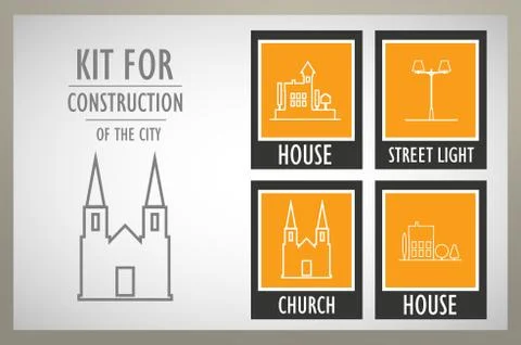 Set vector elements of the urban landscape Stock Illustration