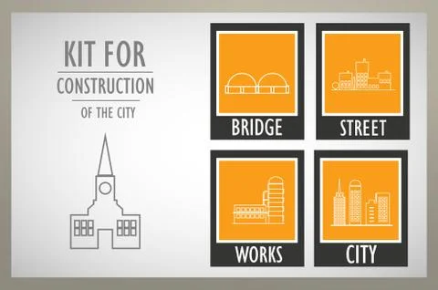 Set vector elements of the urban landscape Stock Illustration