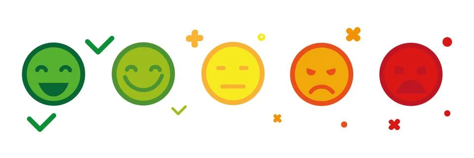 Set of vector Emoticons, Smiley emotion colection, Emoticons set Stock Illustration