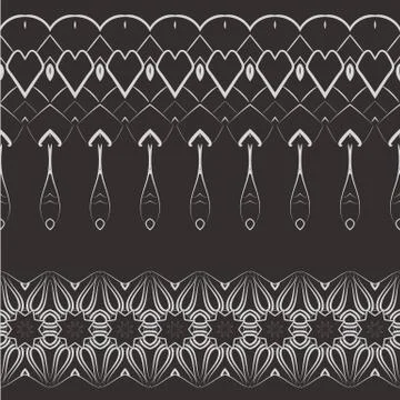 Set of vector filigree patterned brushes イラスト素材