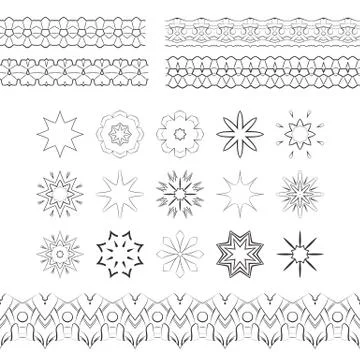 Set of vector filigree patterned brushes イラスト素材