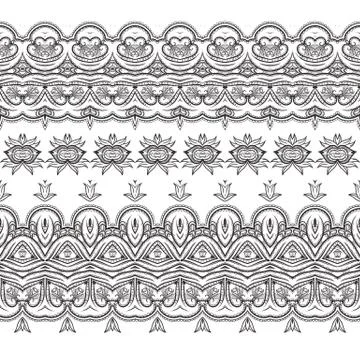 Set of vector filigree patterned brushes イラスト素材