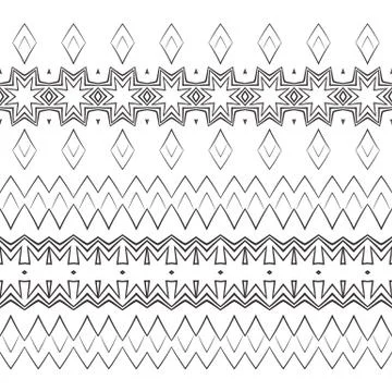 Set of vector filigree patterned brushes イラスト素材