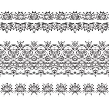 Set of vector filigree patterned brushes イラスト素材