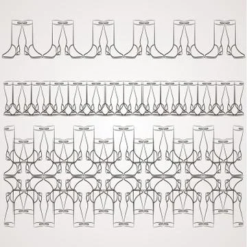 Set of vector filigree star, flowers, borders, frames and brushes of various Illustrazione stock