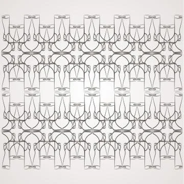 Set of vector filigree star, flowers, borders, frames and brushes of various Illustrazione stock