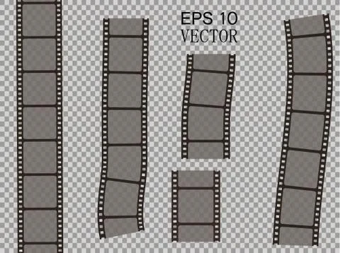 Set of vector film strip isolated on transparent background. Stock-Illustration