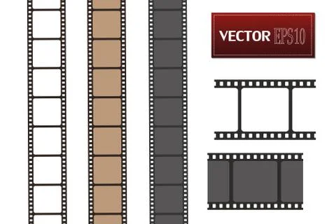 Set of vector film strip isolated on transparent background Stock-Illustration