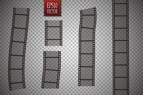 Set of vector film strip isolated on transparent background Stock-Illustration