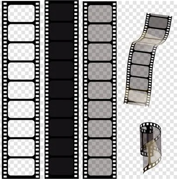 Set of vector film strips .Vector illustration of 10 EPS.stampunk style Stock Illustration