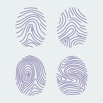 Set of vector fingerprints. Stock Illustration