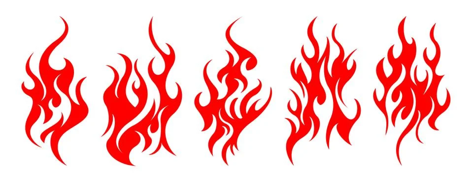 Set of vector fire design elements Illustrazione stock