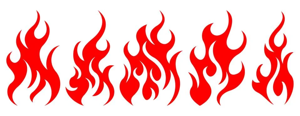 Set of vector fire design elements Stock Illustration